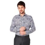 Men's Printed Cotton Shirt | Full Sleeve | Tailored Fit Summer Casual Formal Wear | Soft Breathable Fabric