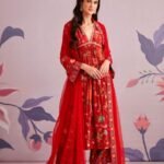 Red Oleander Kurta Set